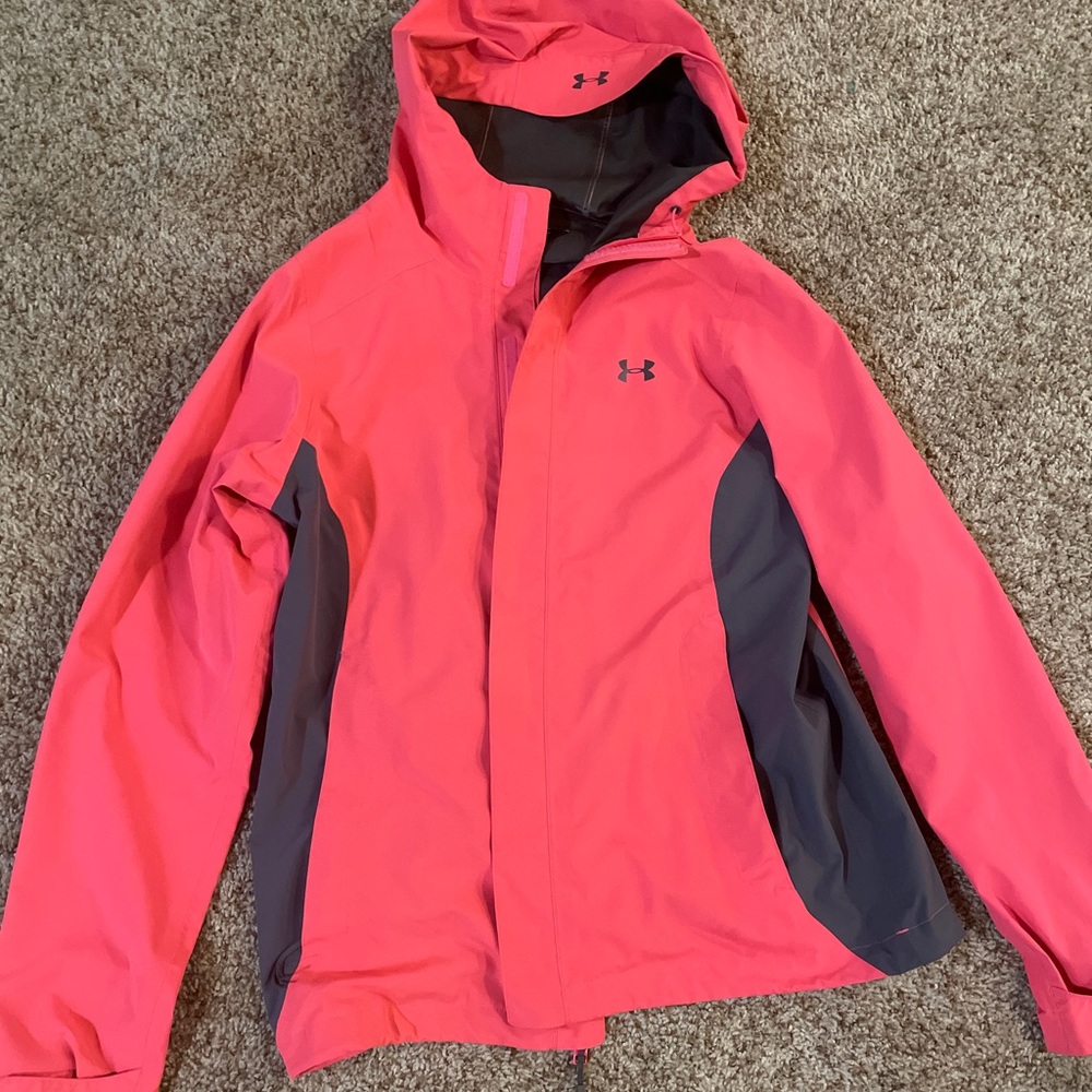 Pink and grey under armor coat